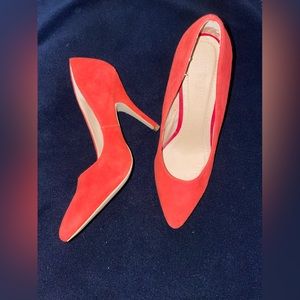 Colin Stuart Red velvet heels